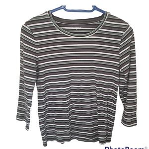 ❤️Northern reflections shirt green and purple striped long sleeve size m